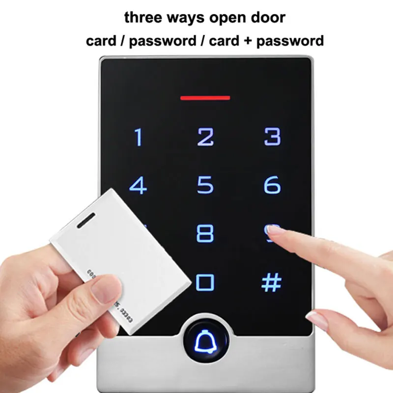Sistema de acesso autônomo, teclado sensível ao toque, cartão de identificação, 2000 peças, usuários, instalação interna/saída, à prova d'água, ip67, 2 peças, cartão mãe, 10 peças, etiquetas