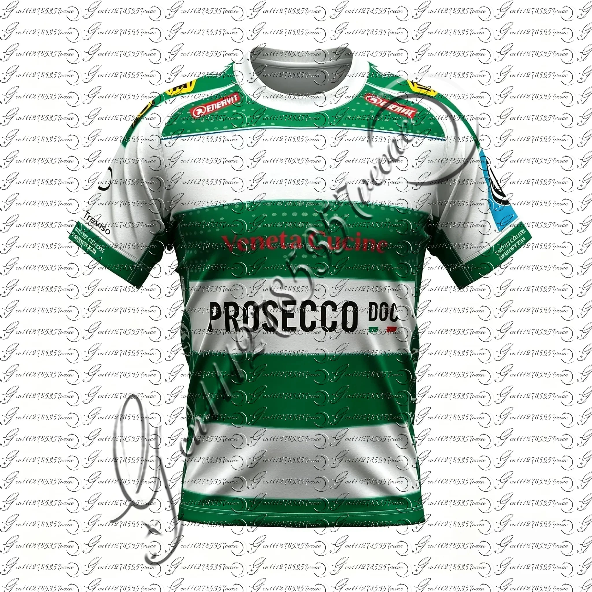 Men's Green White Horizontal Striped Soccer Jersey Short Sleeve Breathable Quick Dry Football Shirt Fan Version Sport Training