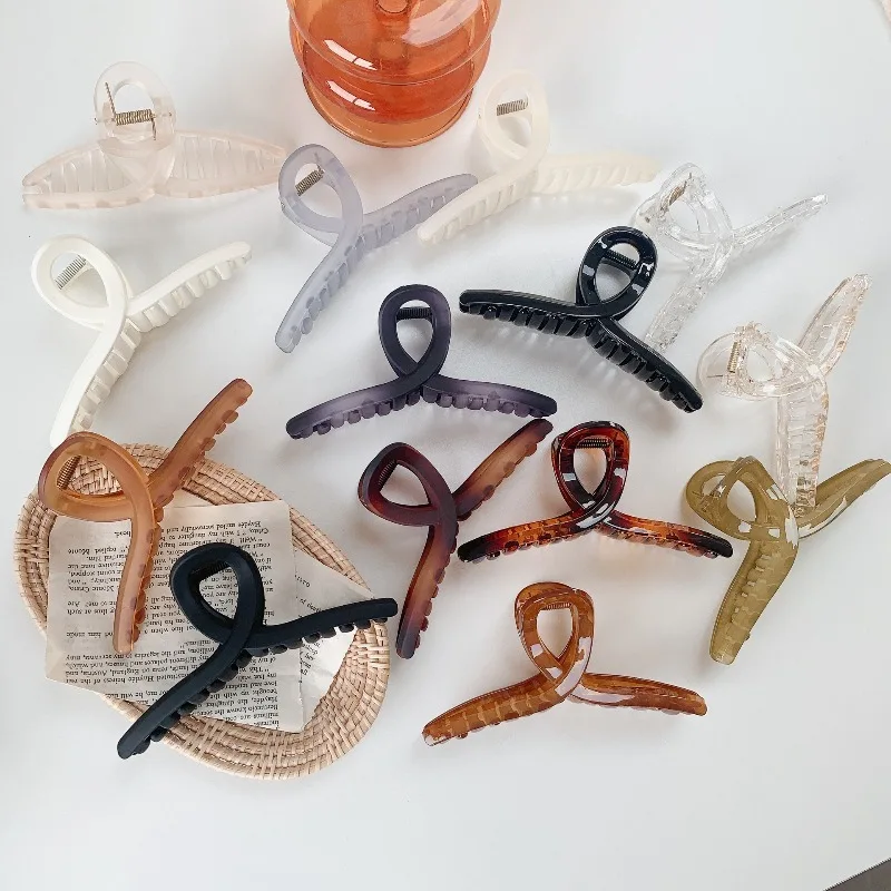 

Матовые градиентные большие заколки-крабы для волос, базовый дизайн, с прочным захватом, для пучка, для женщин и девушек, универсальные, нескользящие аксессуары для волос