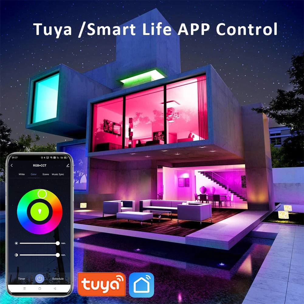 WT5 Tuya Wifi Controller 12v 24v 15A 5in1 Dimmer RGB CCT RGBW RGBCCT LED Smart Life Controller Work with Alexa Google Assistant