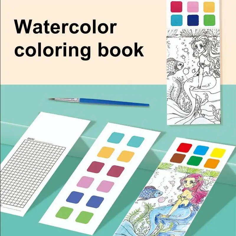 Watercolor Painting Book Cartoon Creative Theme Paint Kit DIY Painting Art And Craft Doodle Water Sketch Book Preschool Drawing