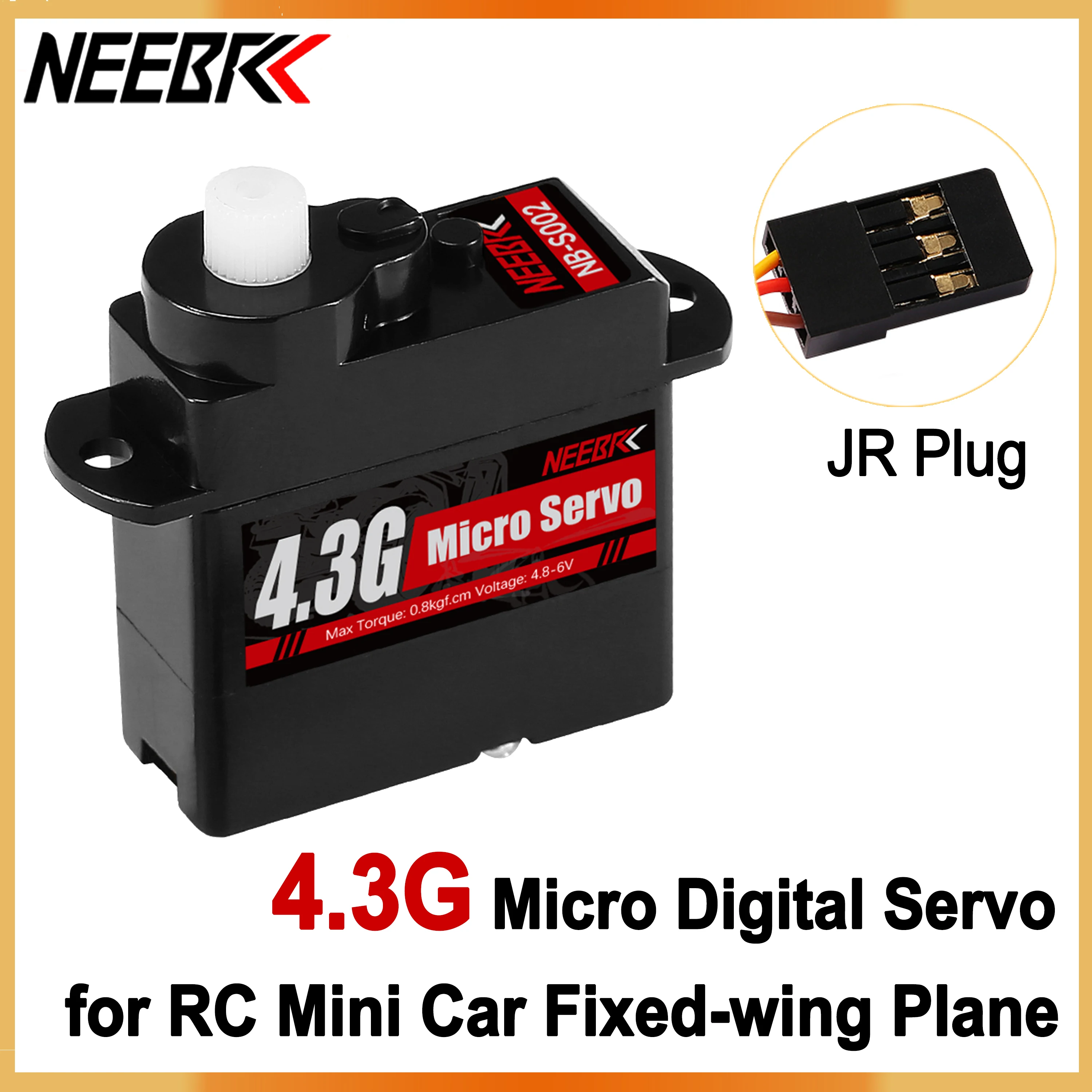 NEEBRC 4.3g Mikro Serwo Cyfrowe Wodoodporne z Metalowymi Przekładniami do Mini Samochodów RC, Samolotów Stałopłatowych, Helikopterów, Robotów, Akcesoria do Zabawek WLtoys K969