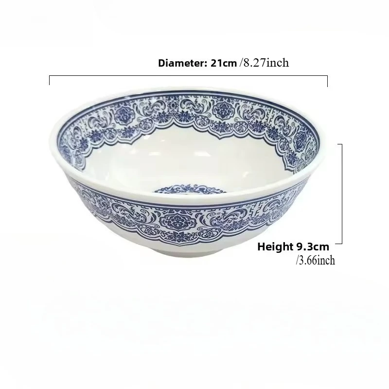 

Thickened Hong Kong Style Mimolette Bowl Large Size Noodle Shop Lacquer Bowl Thickened Instant Noodles Bowl