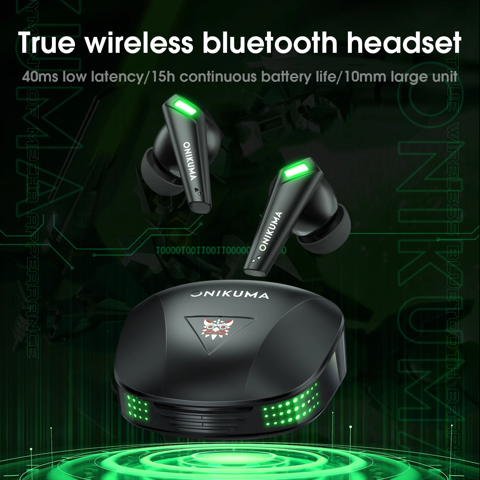 ONIKUMA Wireless Earbuds BT Headphones TWS Stereo Earphones with Mic Sports Headphones in-Ear with Noise Canceling Gaming T308