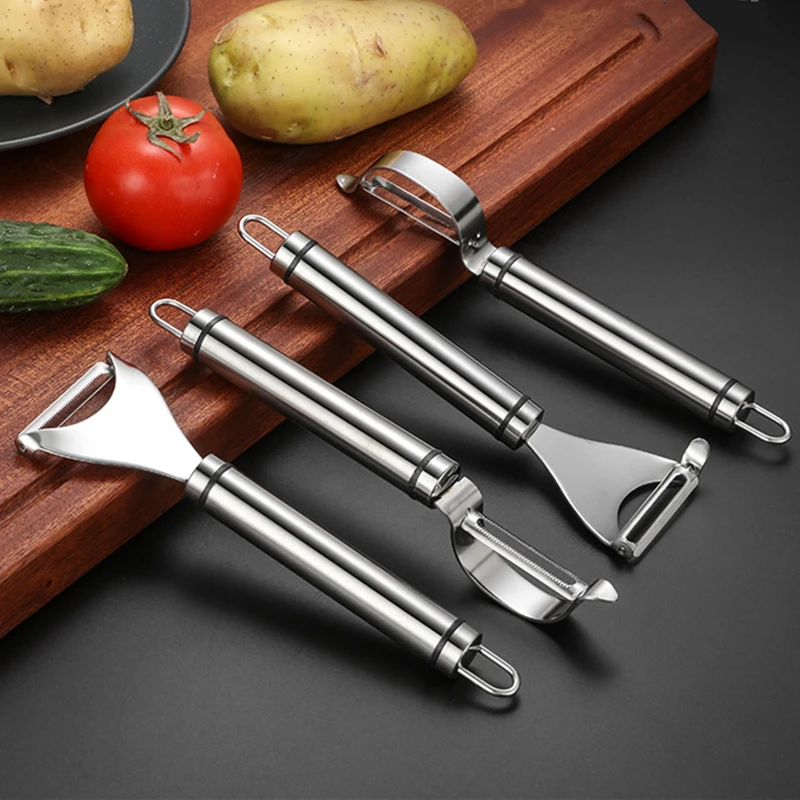 2 Styles Creative Fruit Vegetable Peeler Stainless Steel Potato Cucumber Peeling Knife Sharp Scraper Planer Home Kitchen Gadgets