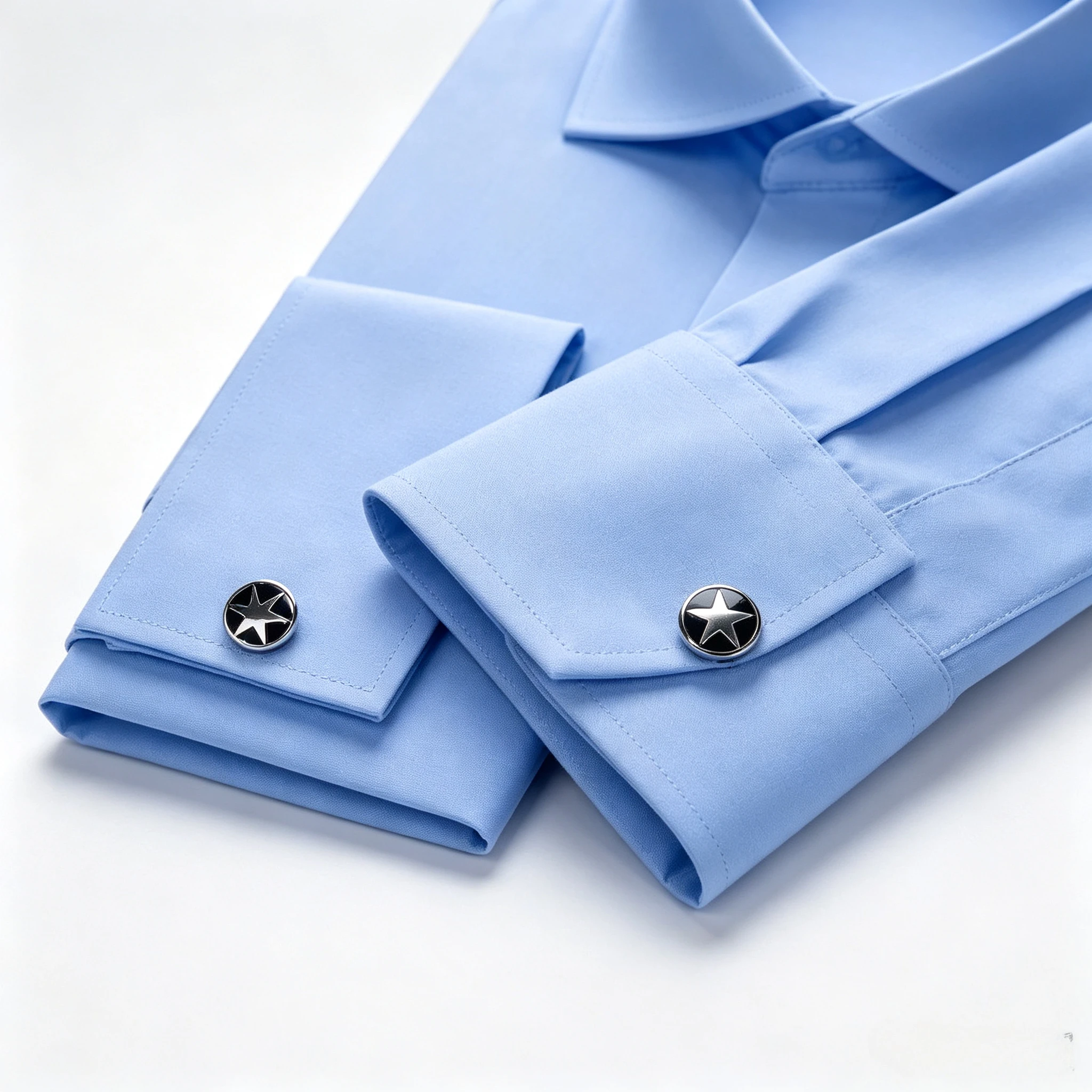 Men's French Randomly Cufflink Shirt Men's Long Sleeve Windsor Collar Bamboo Fiber Double Stack Sleeve Dress White Shirt