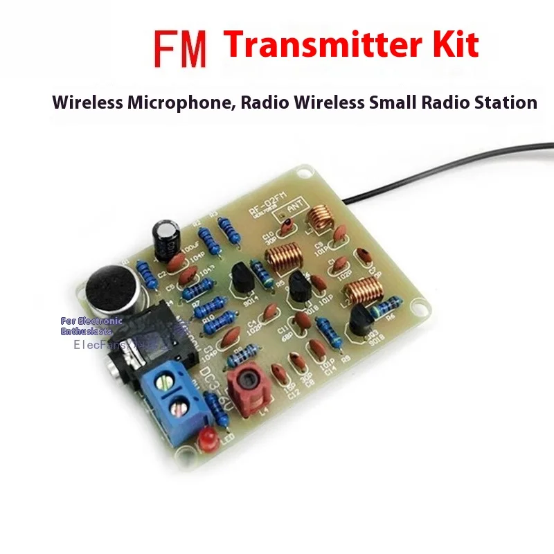 FM Transmitter Kit DIY Wireless Microphone Close Range Radio Electronics Project