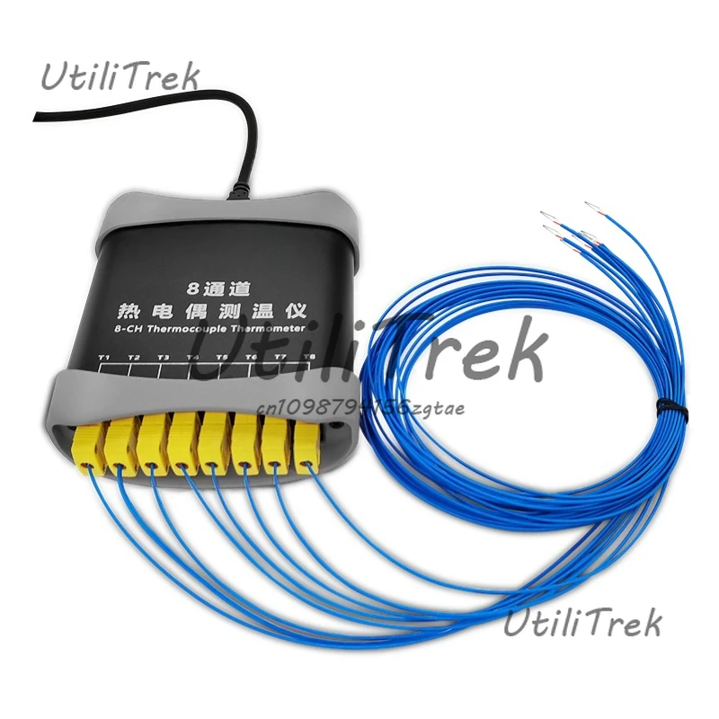 

USB 8-канальный термопарный термометр K-типа, программное обеспечение в реальном времени, мониторинг рисунка, измерение температуры, кривая и запись