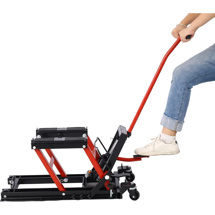 رافعة رفع هيدروليكية للدراجات النارية بسعة 1500 رطل لسهولة صيانة المركبات وإصلاح طاولة رفع مقصية محمولة مع #4