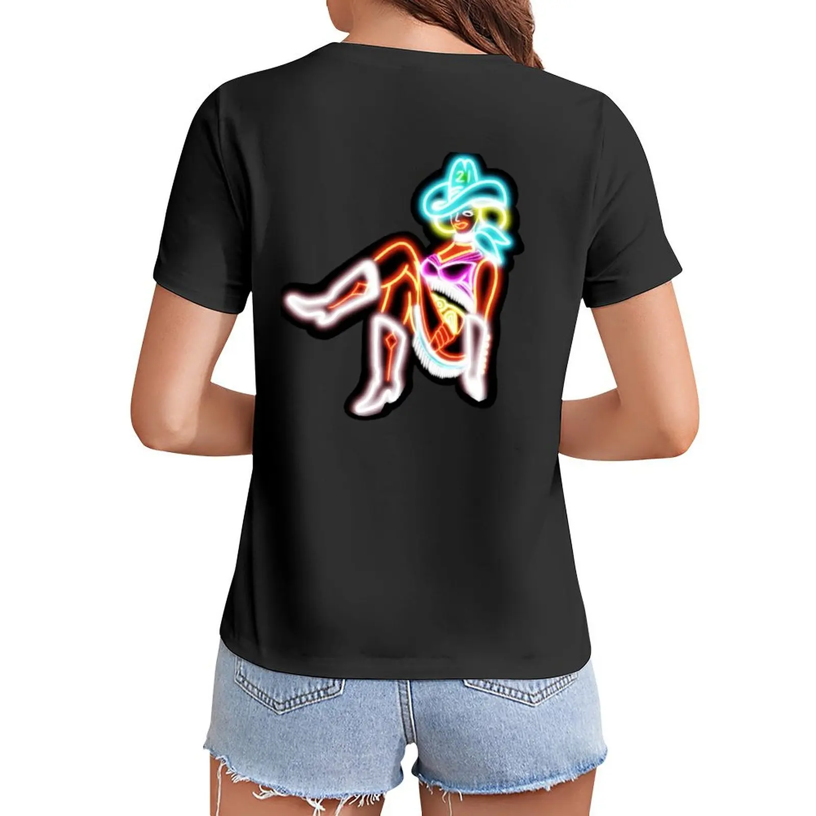 

Neon Cowgirl T-Shirt summer tops korean fashion cute clothes Women clothing