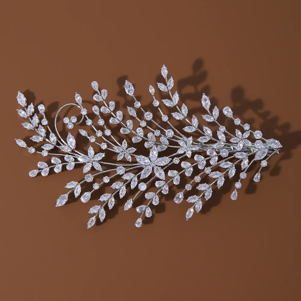 

Luxury Bridal Hair Comb Wedding Hair Accessores Cubic Zirconia Bride Hairpin For Women Tiara Wedding Hair Clip Jewelry Headpiece