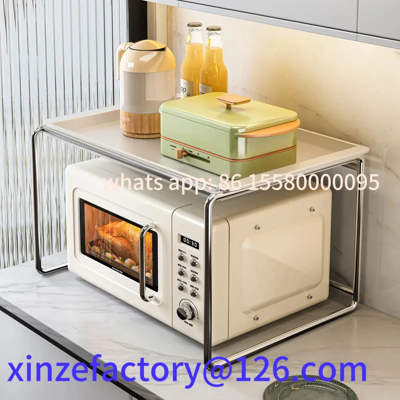 

Customizable 2 Tier Microwave Oven Rack Organizer Shelf Kitchen Storage Microwave Stand Tableware Storage Multifunctional Counte