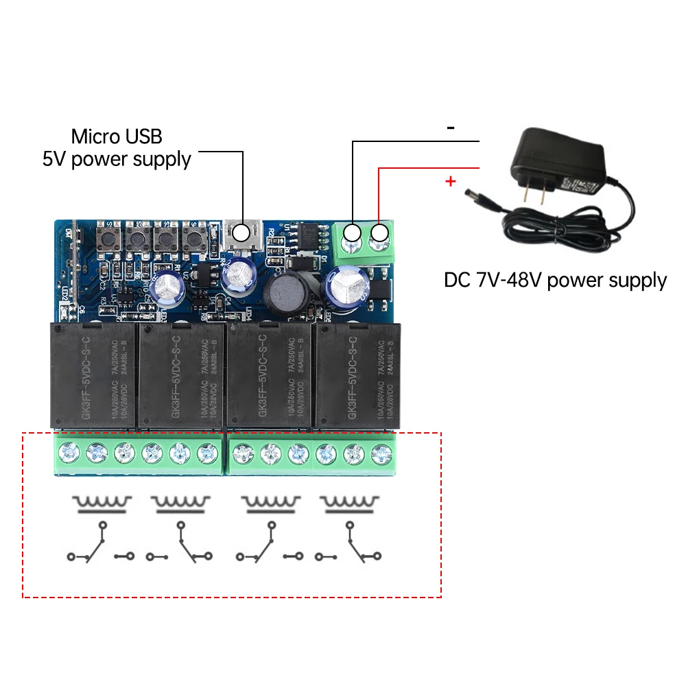 EWeLink Smart Wifi Switch modulo relè intelligente DC 5V 12V 24V interruttore Wireless a 4 canali Timer telecomando per telefono per Google Home