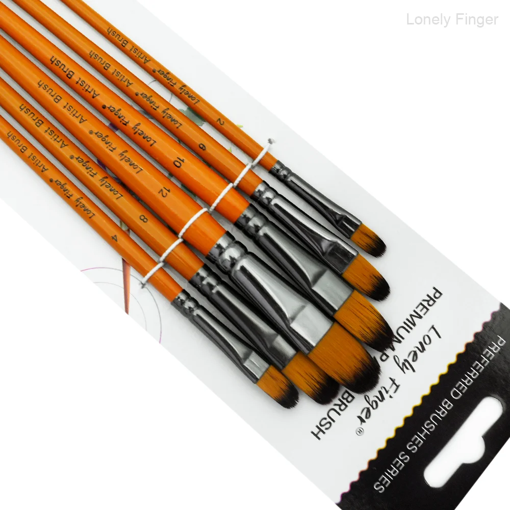 

6 шт. круглые многофункциональные кисти для ногтей — нейлоновая щетина премиум-класса, приятный для начинающих дизайн, совместим с маслом, акварелью и переменным током