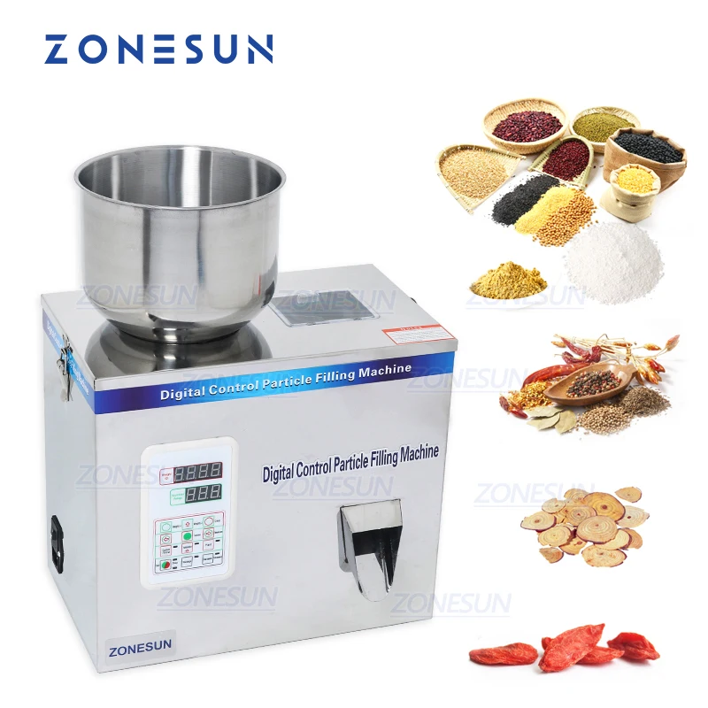 ZONESUN-máquina automática de llenado de alimentos, 1-200G, para té, dulces, frutos secos