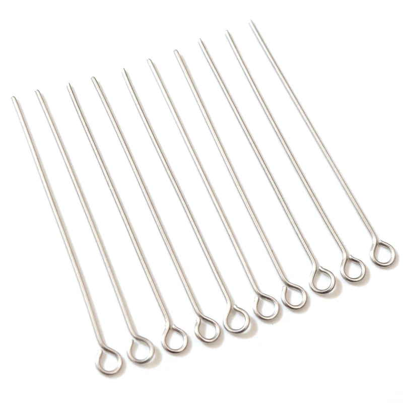 Nie znikną 100 sztuk/partia 20 30 35 40 50 mm ze stali nierdzewnej oczu Pins ustalenia oczu głowy Pins do tworzenia biżuterii DIY dostaw akcesoria