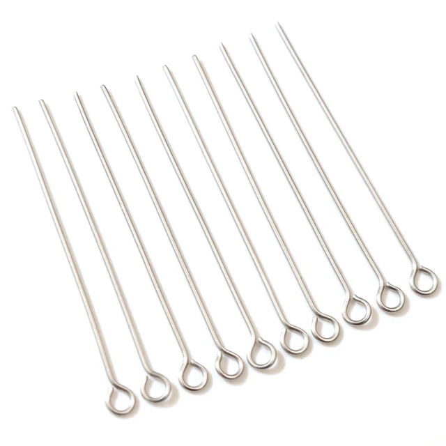 Nie znikną 100 sztuk/partia 20 30 35 40 50 mm ze stali nierdzewnej oczu Pins ustalenia oczu głowy Pins do tworzenia biżuterii DIY dostaw akcesoria