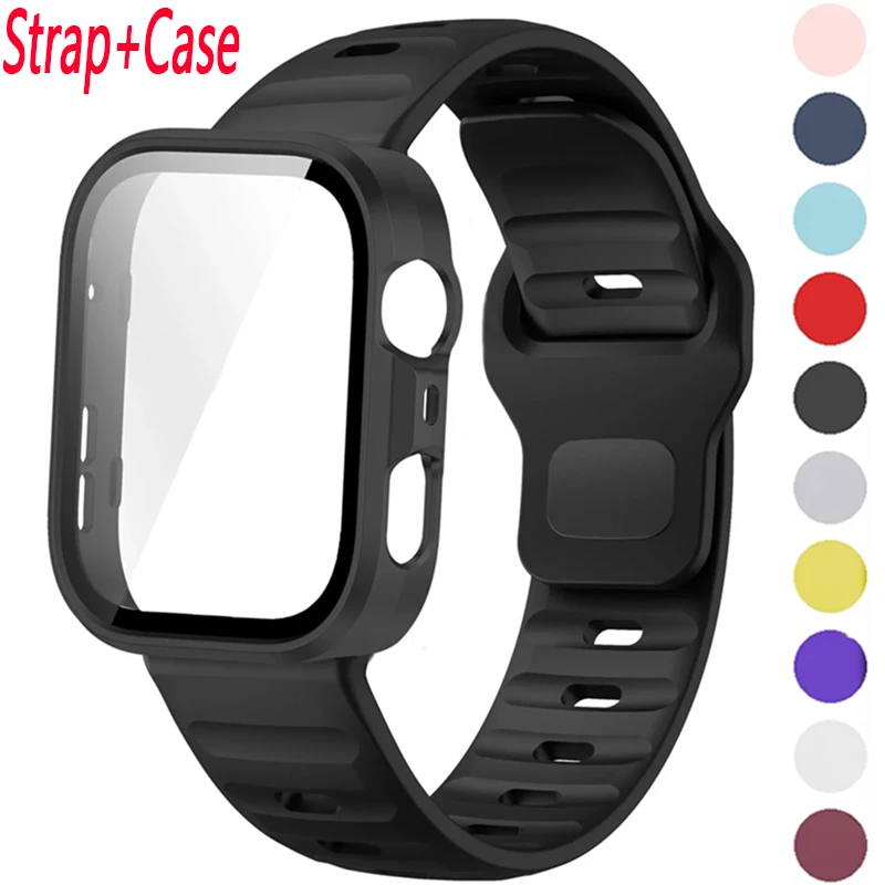 حزام سيليكون رياضي + حافظة كمبيوتر لهاتف هواوي ساعة فيت 3/4 سوار معصم مضاد للسقوط غطاء حماية لساعة هواوي فيت 4 برو #1