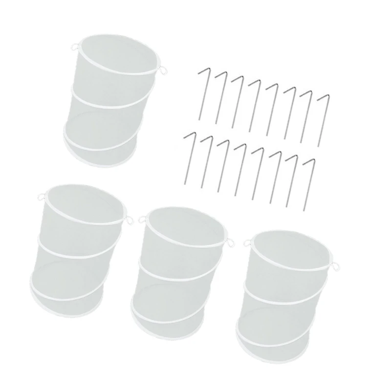 Animal Resistant Plant Enclosures Foldable Mesh Protectors with Anchoring Pegs D2RD