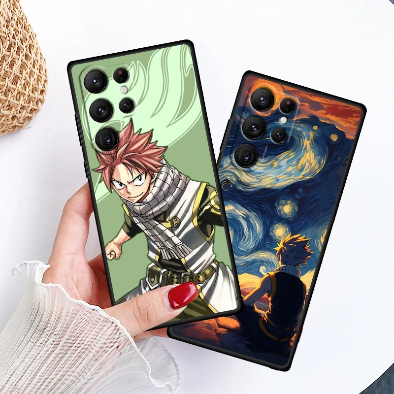 F-FAIRY T-TAIL Anime Cool For Samsung Galaxy S24 S23 S22 S21 S20 FE S10 S10E Plus Ultra Pro Lite 5G Black Soft Phone Case