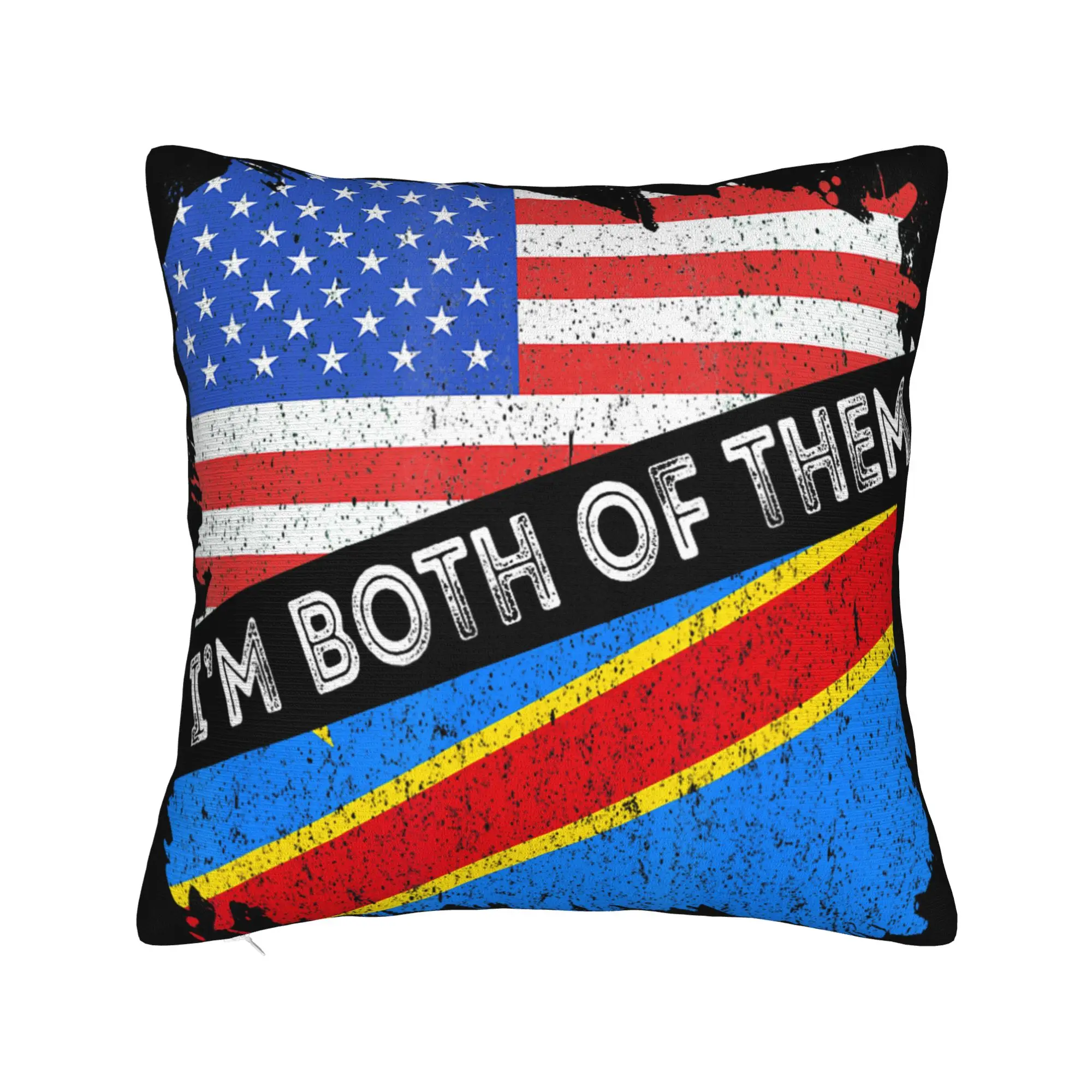 Republic Of Congo Congolese Flag Pillowcase Stuff Soft Cushion Cover Gift  Throw Pillow Case Cover Home Multi-Size