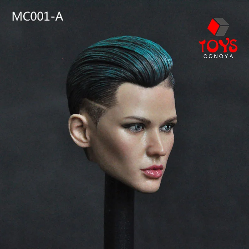 【In Stock】MC001 1/6 Ruby Rose Head Sculpt PVC Female Head Carving Model Fit 12'' Soldier Action Figure Body Dolls