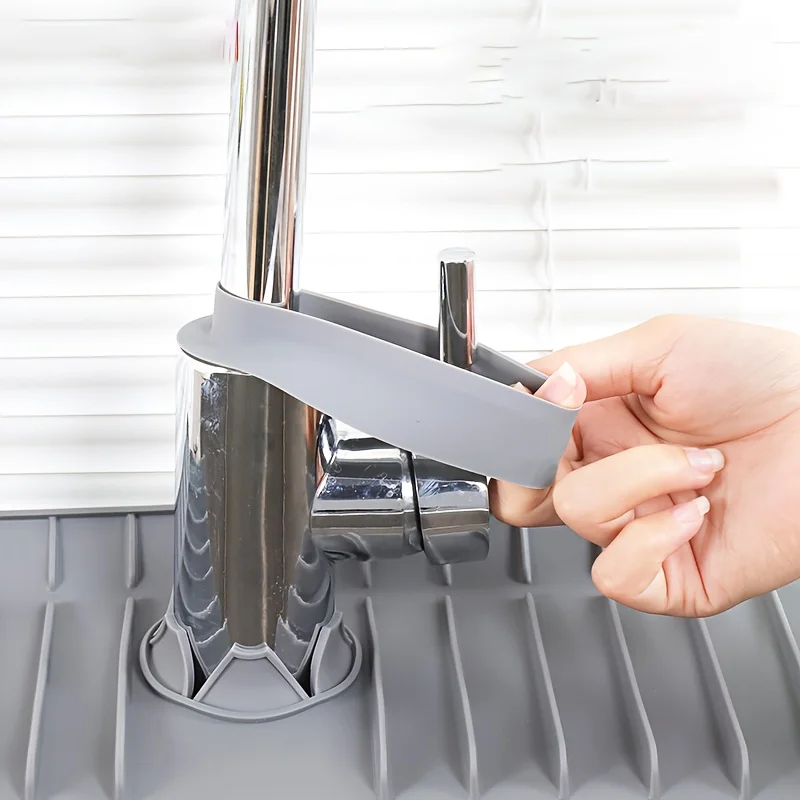 Kitchen Sink Silicone Draining Countertop Mat, Faucet Splash Catcher Absorbent Protector for Kitchen Bathroom Use