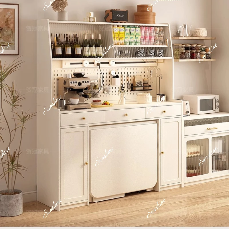 hole board multi-layer dining edge, integrated 1.5 meters against the wall, small apartment high cabinet storage, socket track