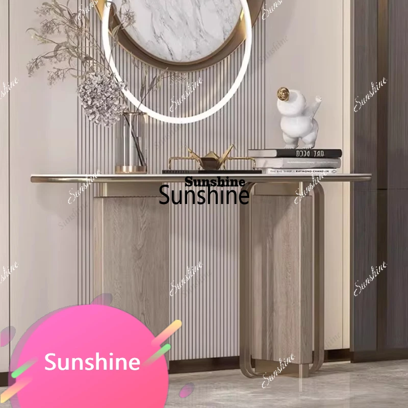 TDModern simple living room entry end view table Italian minimalist rock slab aisle corridor porch cabinet