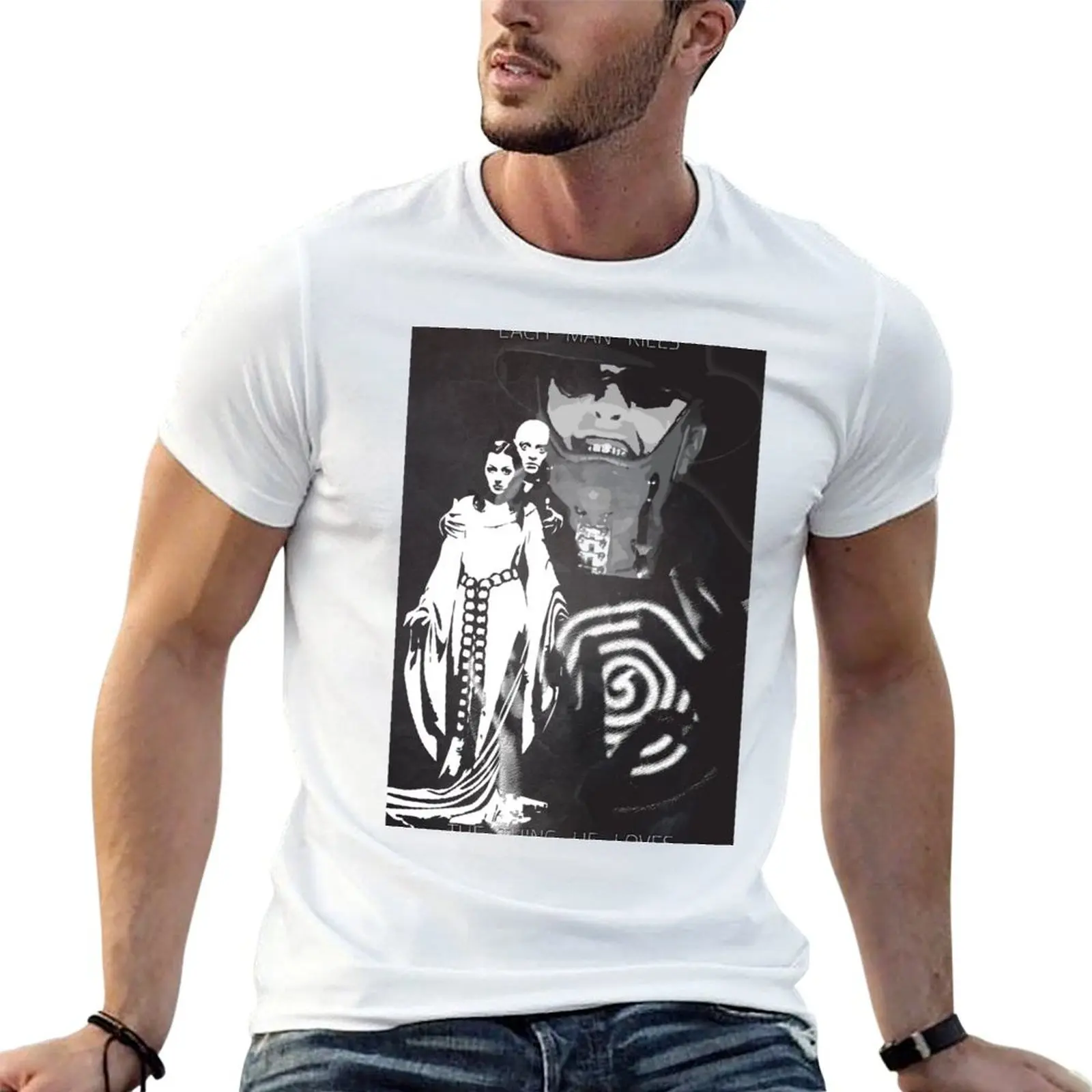 Camiseta con estampado gráfico para hombre, camiseta con diseño de Each Man Kills The Thing He Loves, camisetas divertidas para hombre, camiseta de humor oscuro