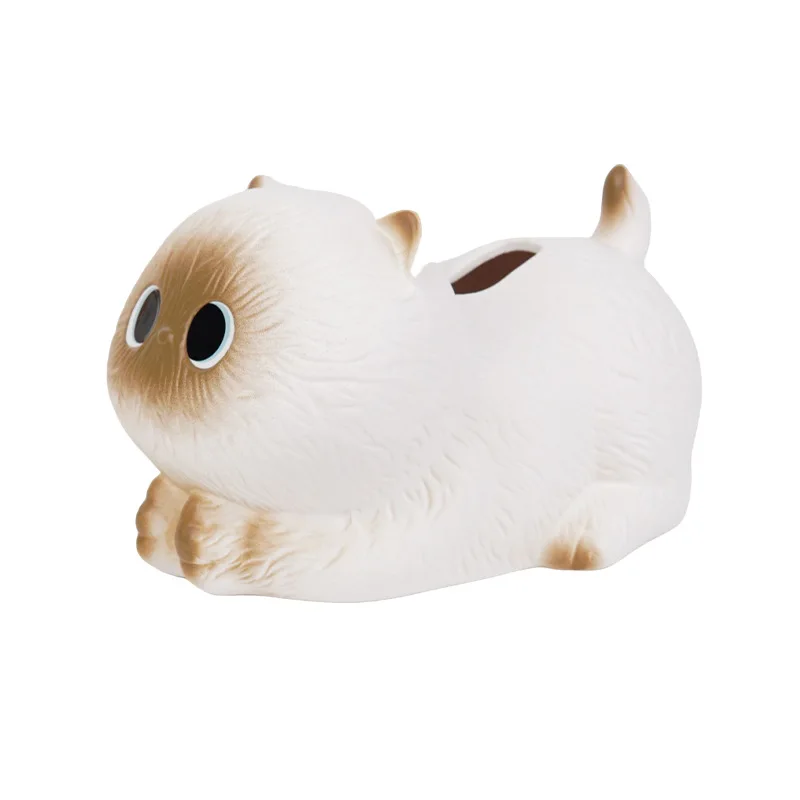 For Cartoon Cat Tissue Box, Living Room Desktop Ceramic Paper Box, Household High-end Ornament Creative Napkin Paper Box New