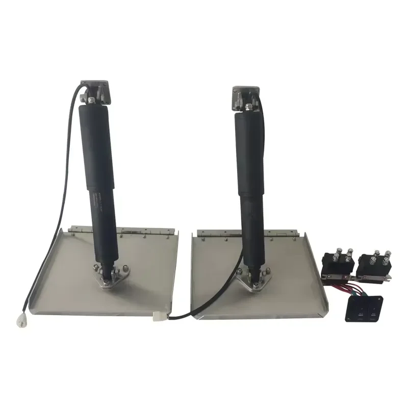 12V 24V Electric Trim Tab System Stainless Steel Bolt On Boat Marine Actuator Kit With Manual Switch Commutator Short Circuit