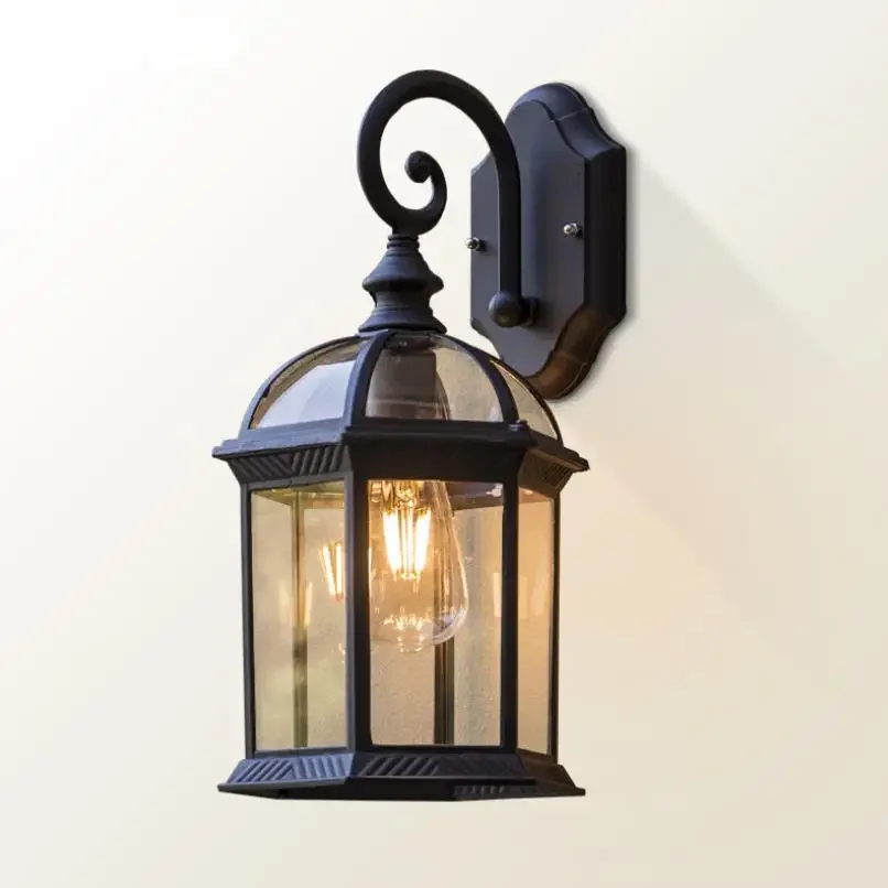 Vintage Wall Lamp E27 Bulb Sconce Light Fixtures Black Bronze LED Wall Lights Outdoor Porch House Home Yard Garden Lighting