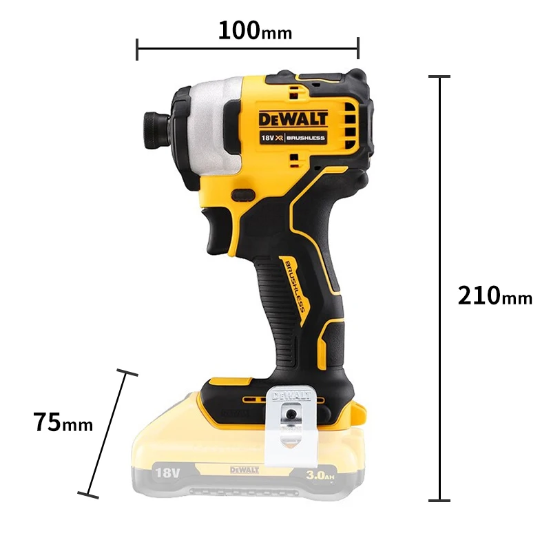 DEobcuT-Perceuse à percussion électrique sans fil, tournevis sans balais, outil électrique, 1/4 pouces, 18V, DCF887N, 205NM