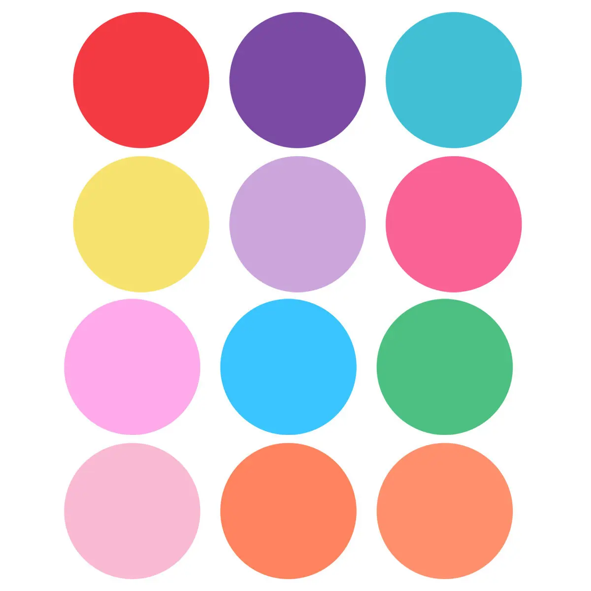 12Pcs 30Cm Diameter Round Message Board Sticker Reusable Dry Erase Memo for Home School Bright Colored