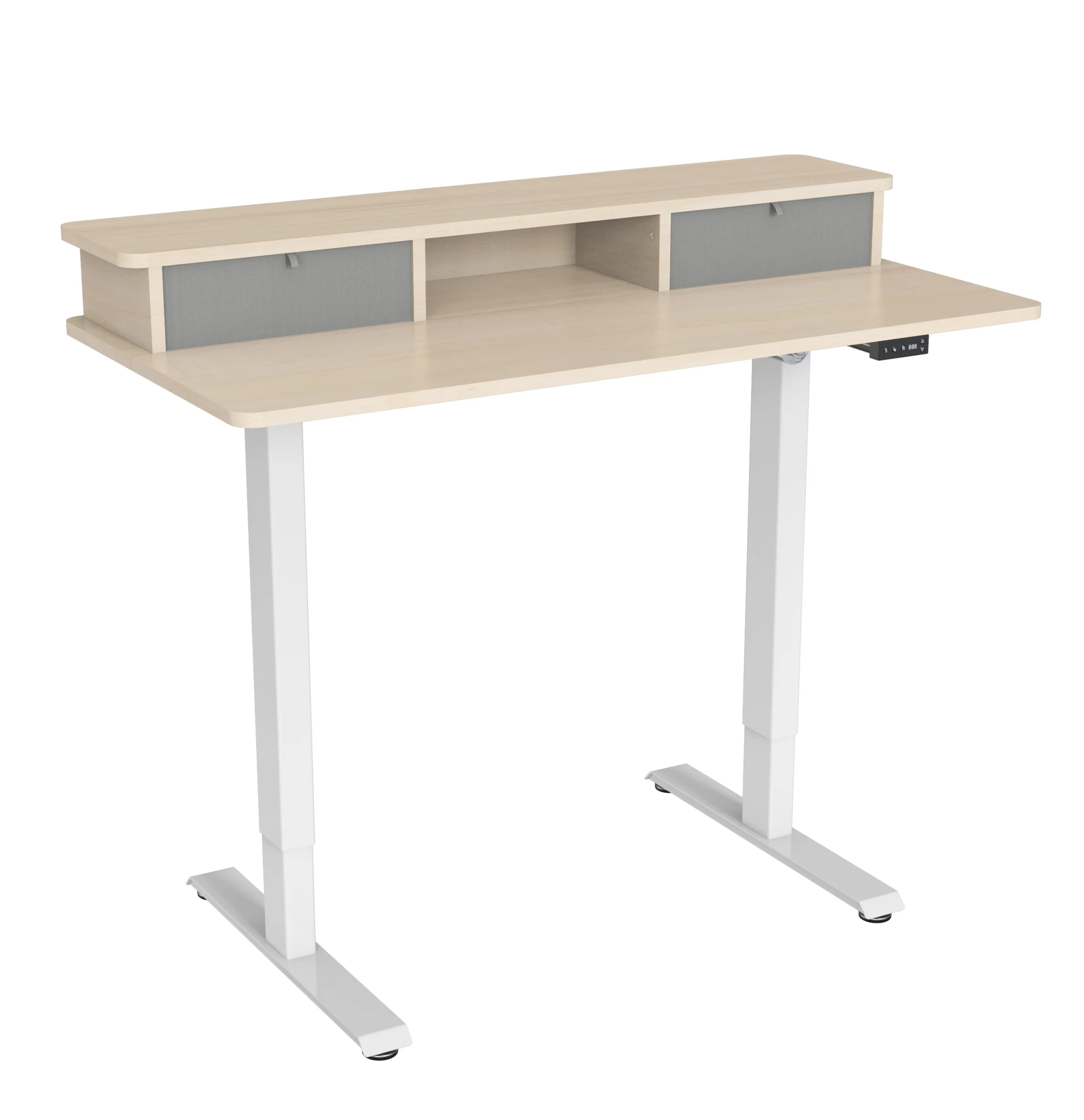 V-mounts Double Drawer Office Furniture Lifting Table Office Computer Desk With Memory Height Button GHED121D-2P-S