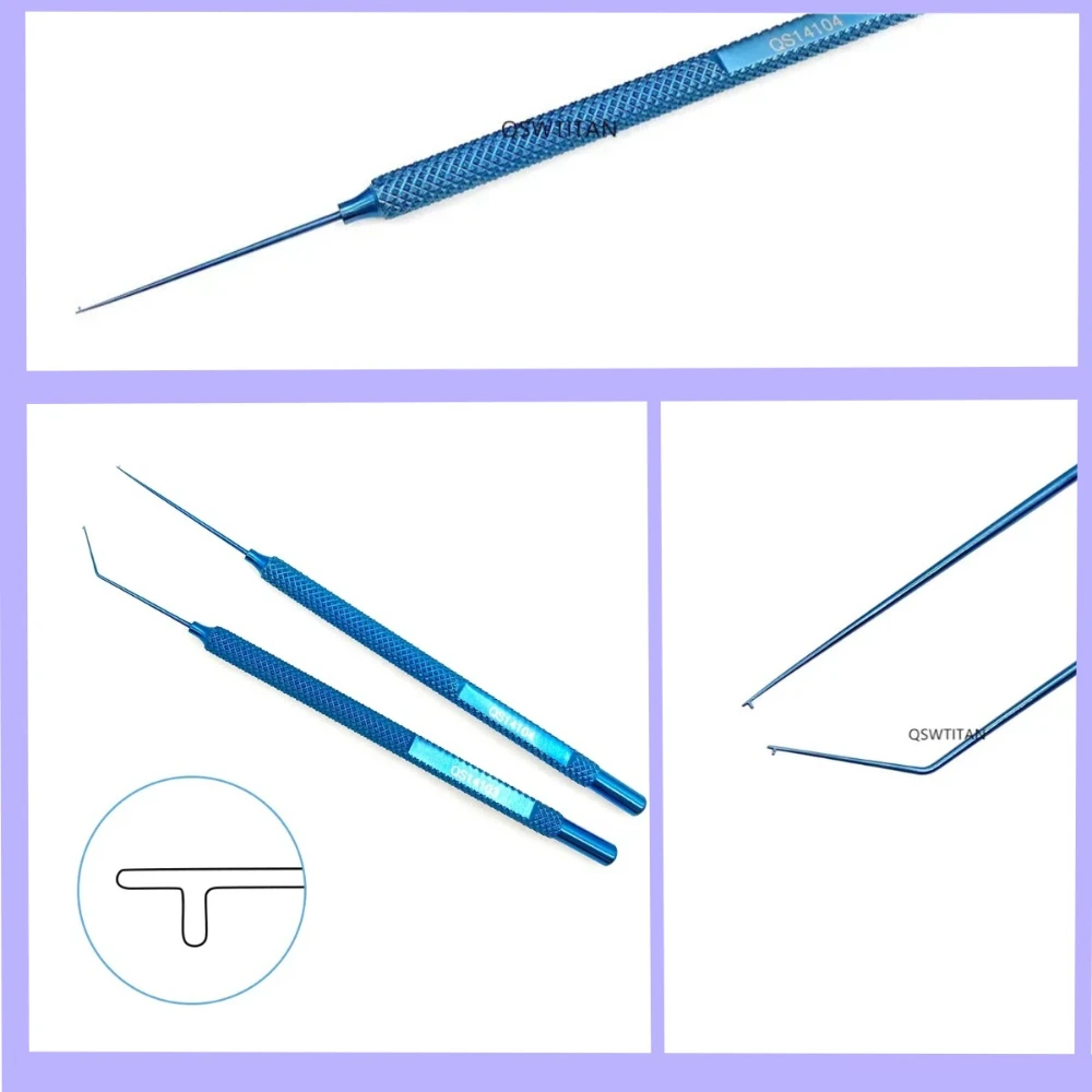 Eyelid Tools 1pcs Lens Manipulator loL Hook  0.15mm T-shaped Tip 1pc Titanium Ophthalmic Eyelid Surgical Instruments