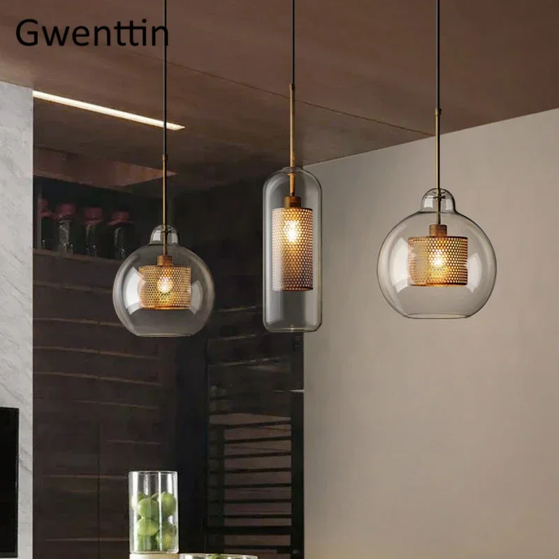 

Nordic Glass Pendant Light Modern Kitchen Hanging Lamps for Living Room Dining Light Fixture Led Loft Industrial Lamp Home Decor