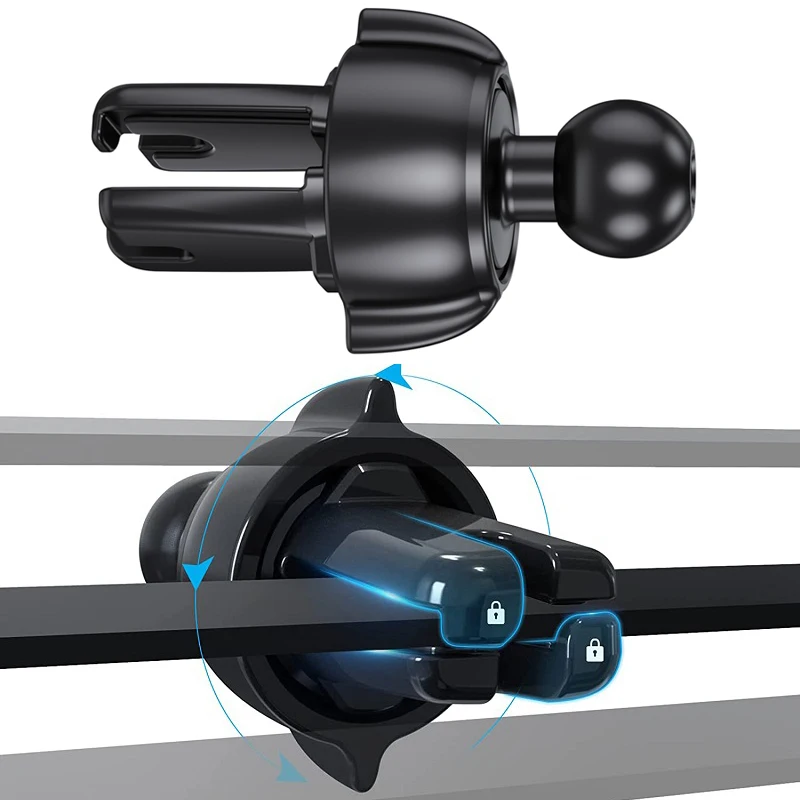 Gravity Car Cellphone Mount with 17mm Ball Joint - Universal Air Vent Clip for Hands-Free Calling & Navigation