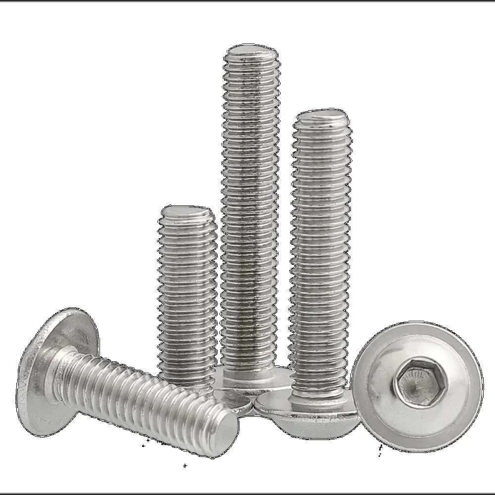 50pcs M3 Hex Socket Allen Screws Round Button Head Flange Bolts 304 Stainless Steel Screw ISO738 L=4-30mm 12 16 20 25mm 8mm