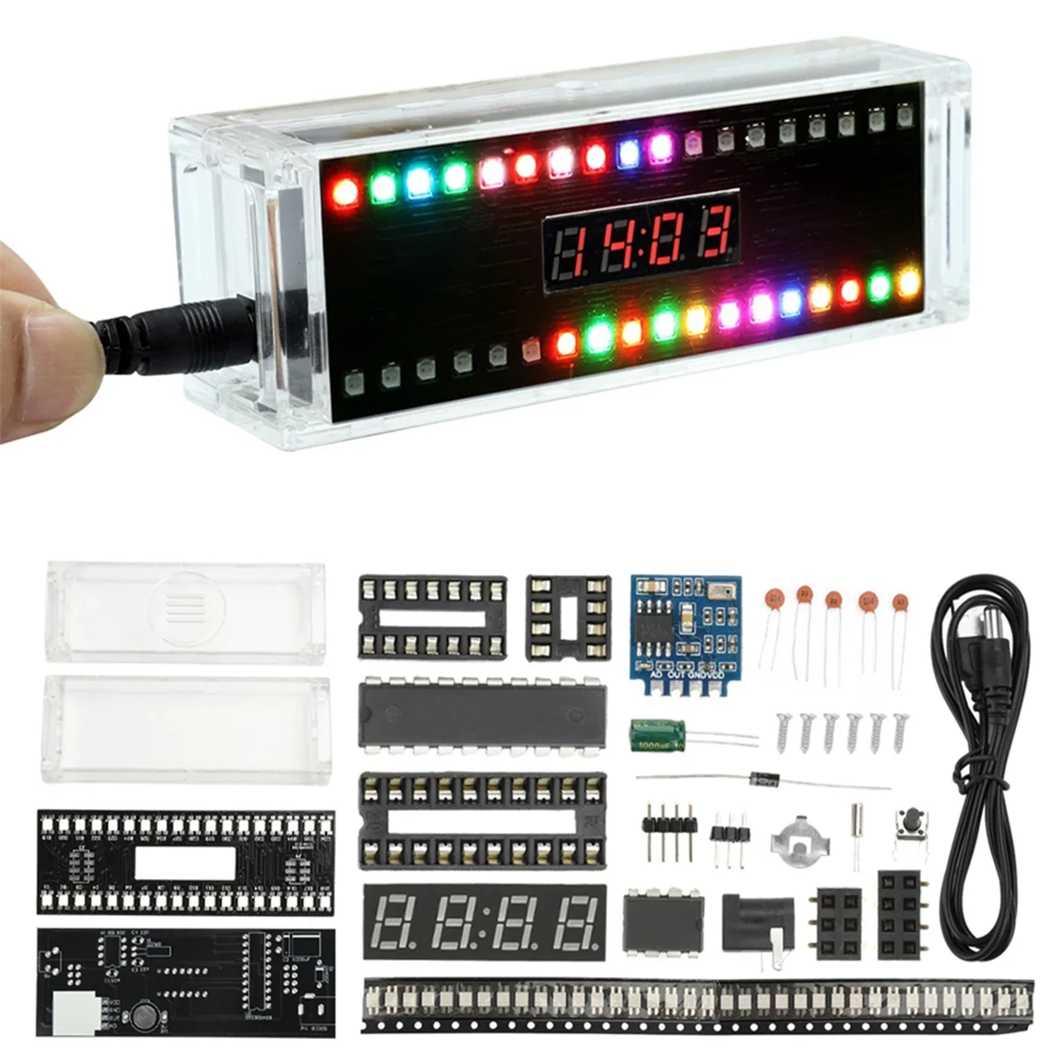 BFYLE DC 5V Bunte LED Sound Control Spektrum Rhythmus Licht Modul Digitaluhr Elektronische DIY Schweißen Praxis Kit