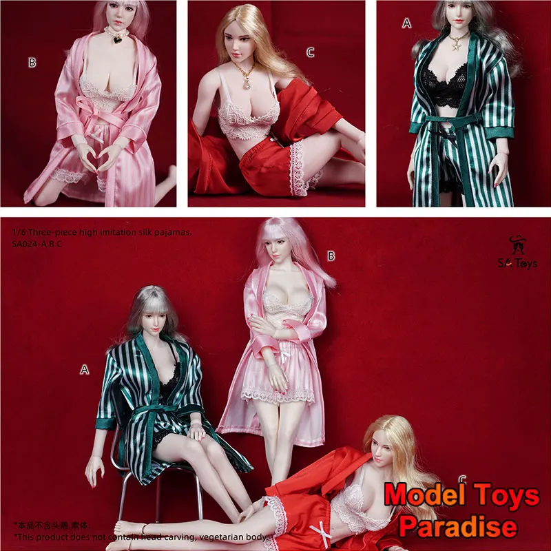 

SA Toys SA024 1/6 Women Soldier Sexy Strappy Nightgown Lace Underwear Bow Shorts Model Accessory Fit 12inch Action Figure Body