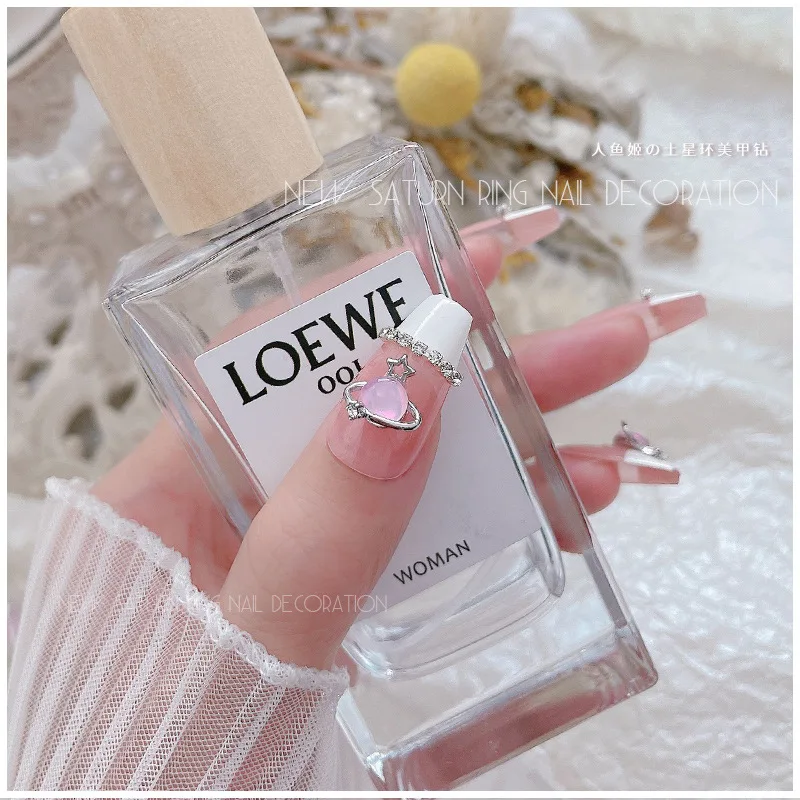 3/10 قطعة سبائك فاخرة كوكب جوهرة مسمار الفن حجر الراين لامعة متعدد الألوان 9.5x10 مللي متر زحل سحر مانيكير DIY زينة اكسسوارات #3