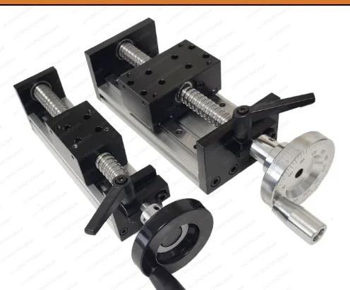 Linear Guide Sliding Table Motion Module with Transmission Ball Screw, Manual Rocking Wheel & Cross Lift Mechanism