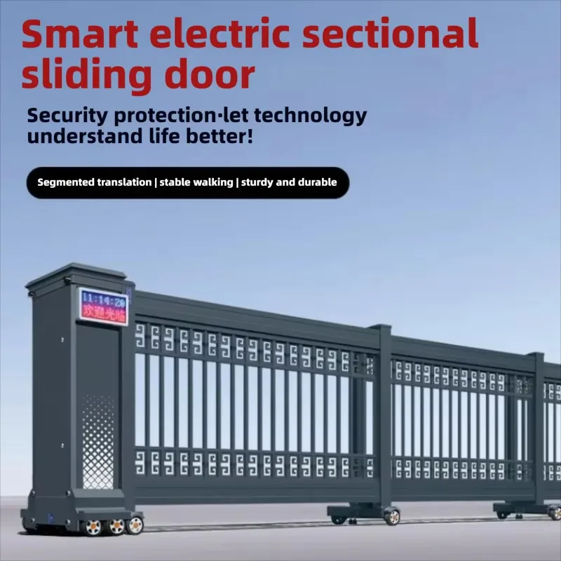 EXW Aluminum Telescopic Sliding Gate Factory Enterprise Courtyard Automatic Driveway Security Entrance Fence