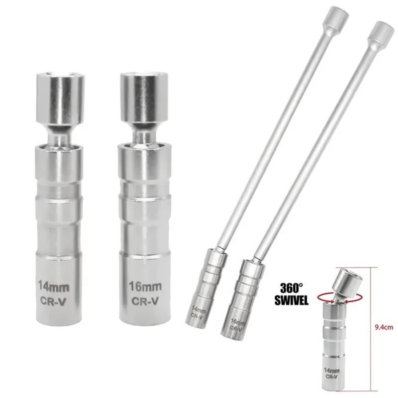 14/16mm Magnetic Spark Plug Socket Wrench, 12 Angle Thin Wall 3/8