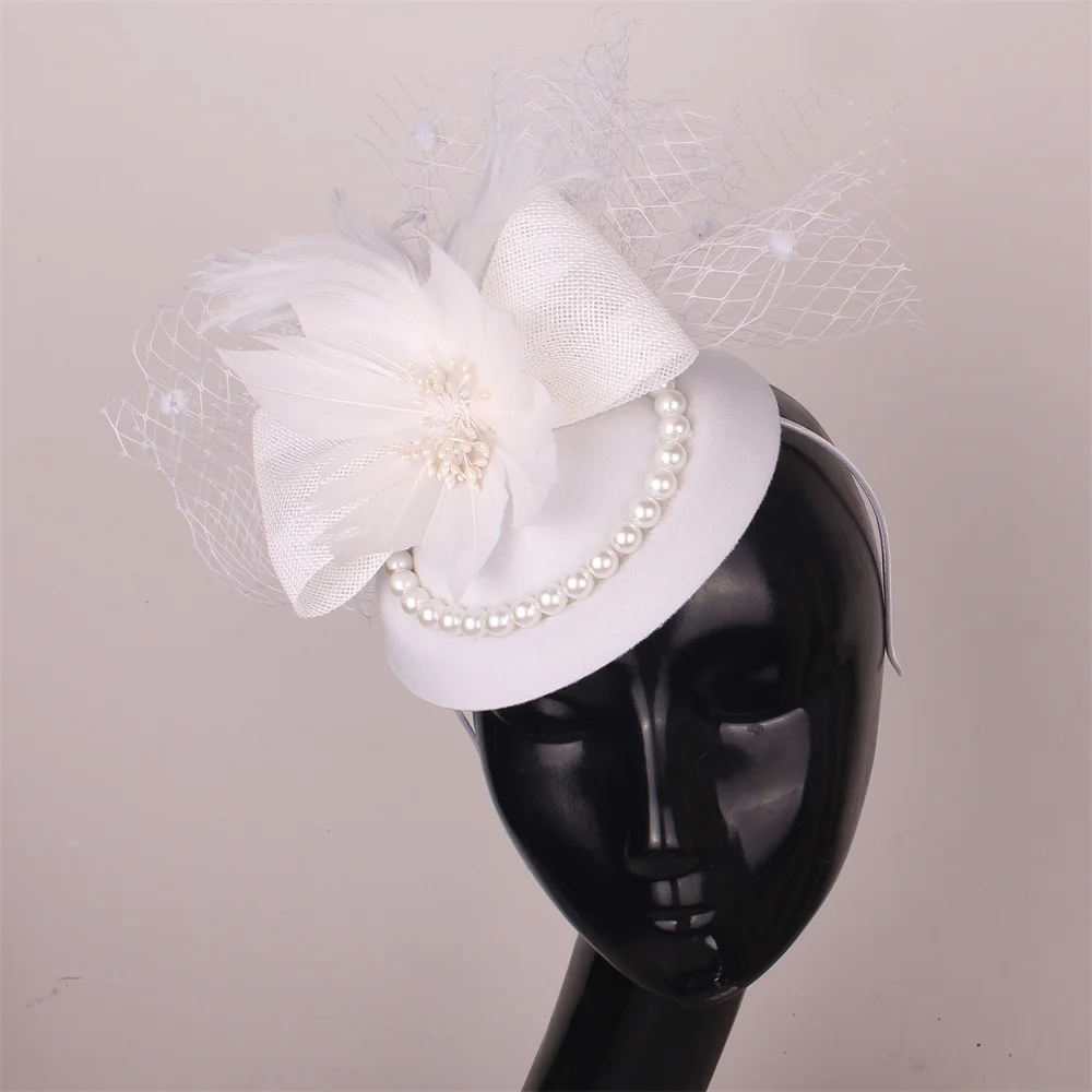 

Ladies Fancy Races Wedding Imitation Sinamay Hats Fascinators Bridal Headwear With Veilling Party Tocados Sombreros Bodas Hats