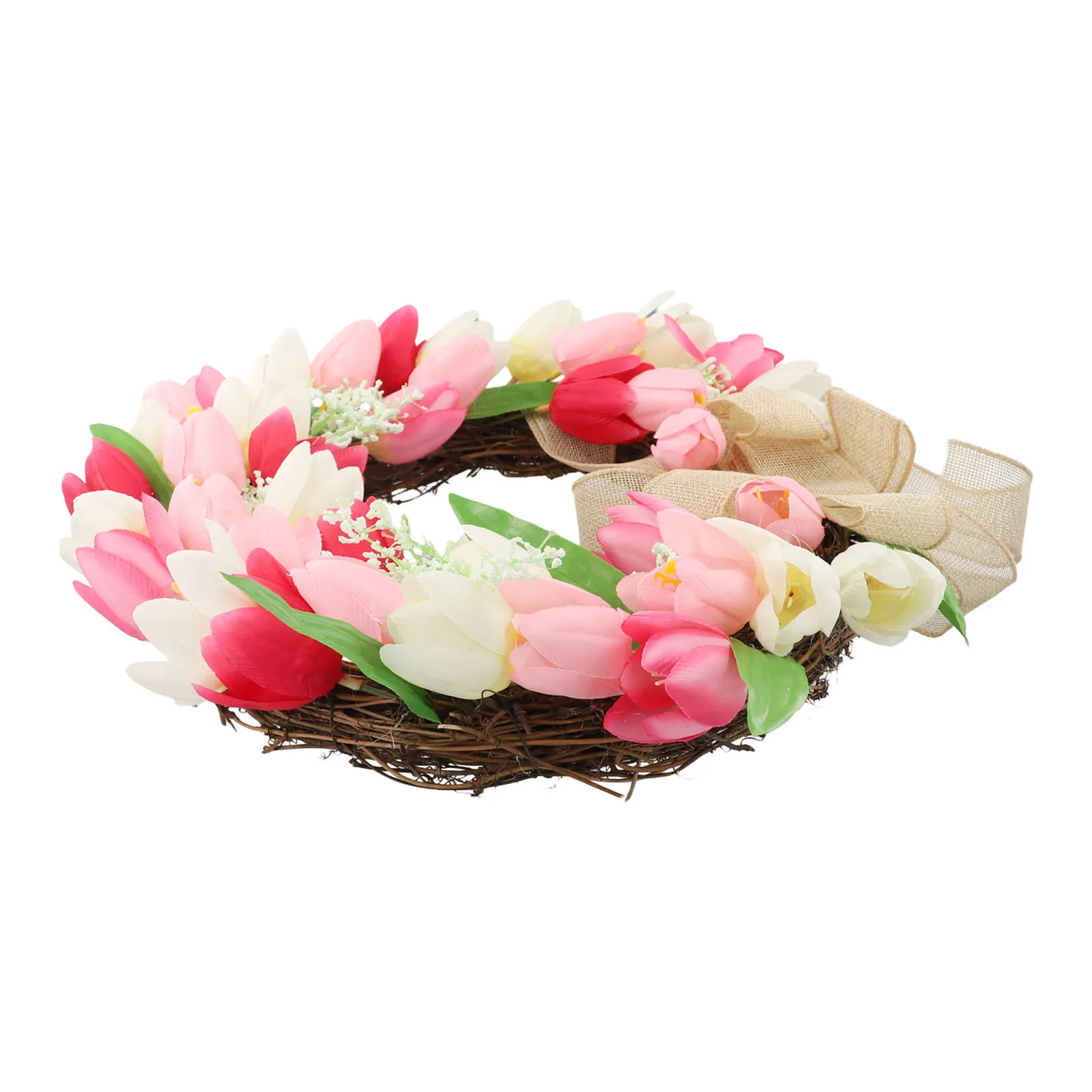 

Rattan Ring Artificial Tulip Flower Wreath Spring Wreath Note Package Content Quality Guarantee Specifications