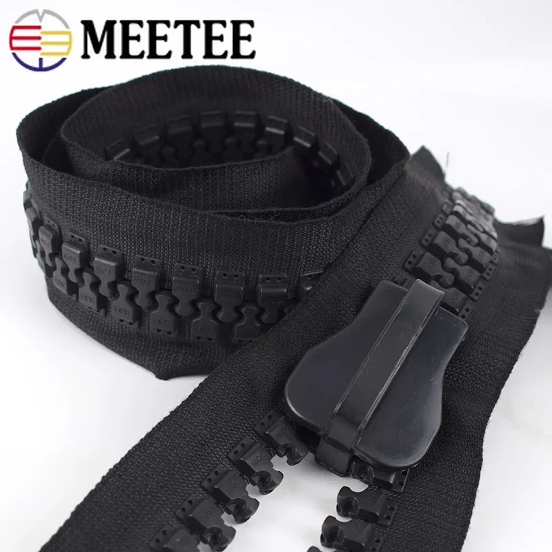 Meetee 1/2M 30# Resin Zipper with Slider Extra Large Outdoor Tent Zip Tapes Repair Kit Zippers Puller Sewing Closure Accessories