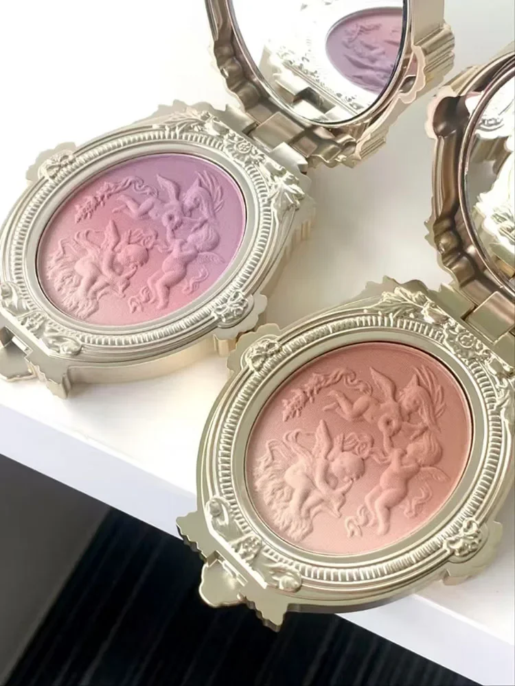 Cheerflor Angel Embossed Blush 여성용 잔인한 파우더 블러셔 매트 마감 컨투어 페이스 그라데이션 블러쉬 누드 메이크업